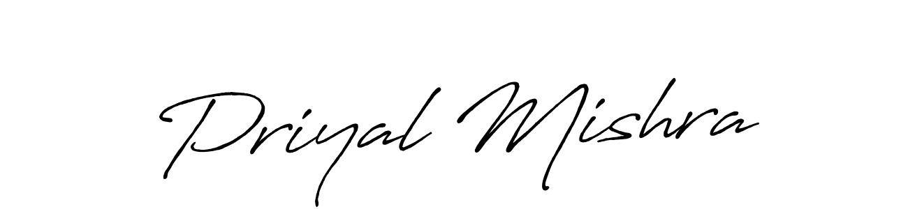 Create a beautiful signature design for name Priyal Mishra. With this signature (Antro_Vectra_Bolder) fonts, you can make a handwritten signature for free. Priyal Mishra signature style 7 images and pictures png