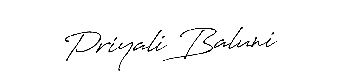 Make a short Priyali Baluni signature style. Manage your documents anywhere anytime using Antro_Vectra_Bolder. Create and add eSignatures, submit forms, share and send files easily. Priyali Baluni signature style 7 images and pictures png