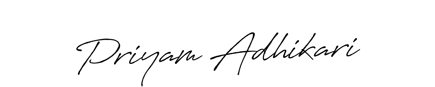 Priyam Adhikari stylish signature style. Best Handwritten Sign (Antro_Vectra_Bolder) for my name. Handwritten Signature Collection Ideas for my name Priyam Adhikari. Priyam Adhikari signature style 7 images and pictures png