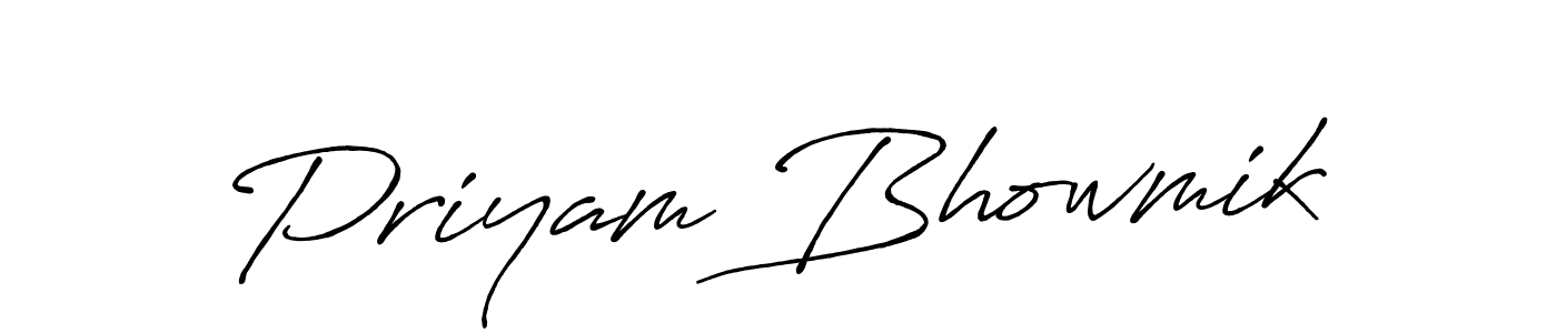 How to make Priyam Bhowmik name signature. Use Antro_Vectra_Bolder style for creating short signs online. This is the latest handwritten sign. Priyam Bhowmik signature style 7 images and pictures png