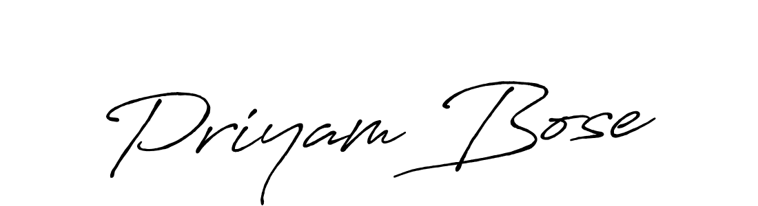 Use a signature maker to create a handwritten signature online. With this signature software, you can design (Antro_Vectra_Bolder) your own signature for name Priyam Bose. Priyam Bose signature style 7 images and pictures png