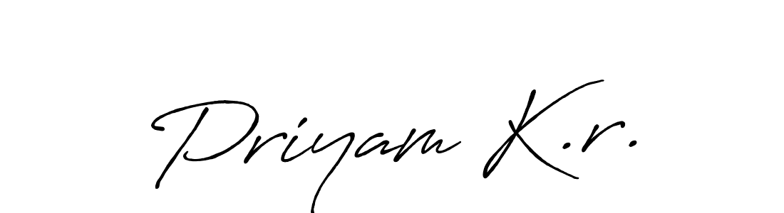 Priyam K.r. stylish signature style. Best Handwritten Sign (Antro_Vectra_Bolder) for my name. Handwritten Signature Collection Ideas for my name Priyam K.r.. Priyam K.r. signature style 7 images and pictures png