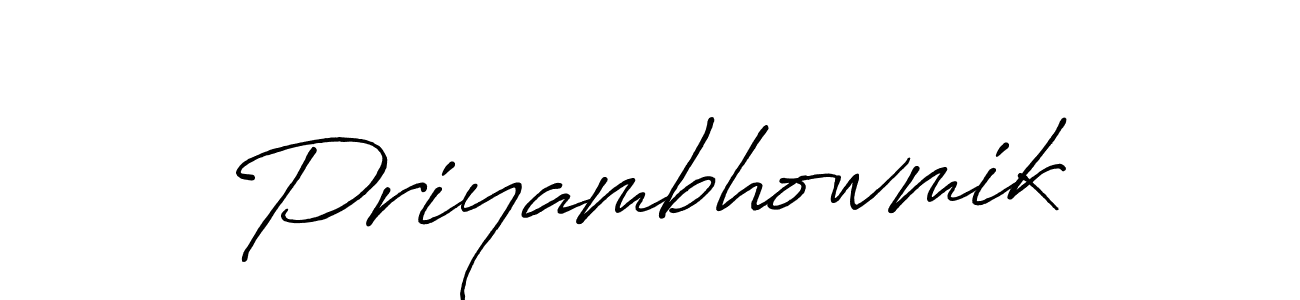 Also we have Priyambhowmik name is the best signature style. Create professional handwritten signature collection using Antro_Vectra_Bolder autograph style. Priyambhowmik signature style 7 images and pictures png