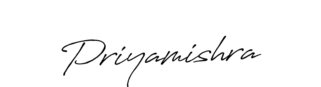 Make a beautiful signature design for name Priyamishra. With this signature (Antro_Vectra_Bolder) style, you can create a handwritten signature for free. Priyamishra signature style 7 images and pictures png