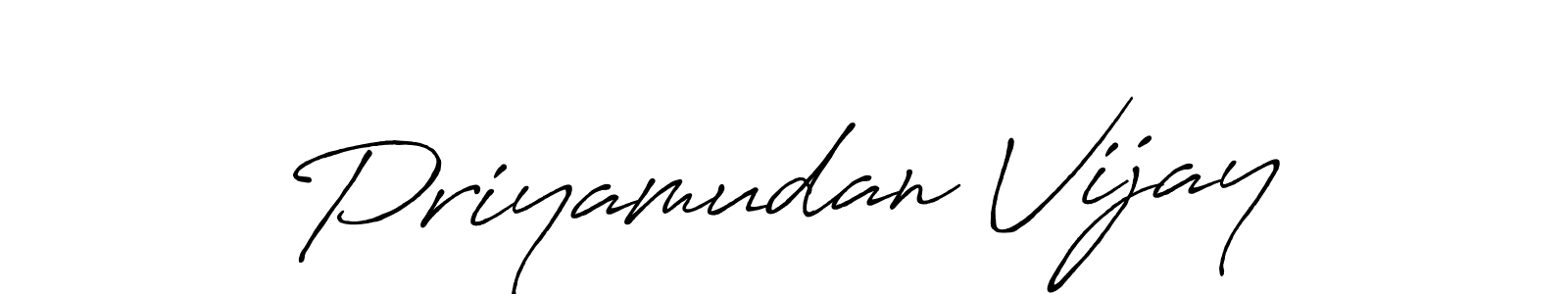 Use a signature maker to create a handwritten signature online. With this signature software, you can design (Antro_Vectra_Bolder) your own signature for name Priyamudan Vijay. Priyamudan Vijay signature style 7 images and pictures png