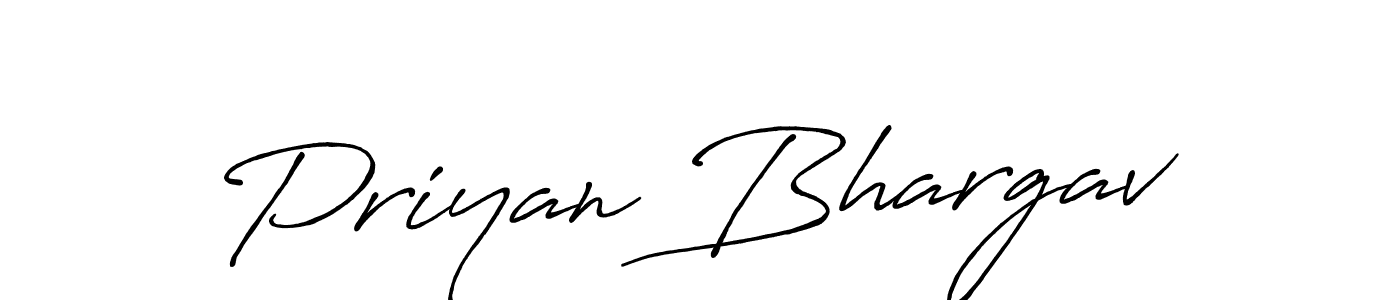 Similarly Antro_Vectra_Bolder is the best handwritten signature design. Signature creator online .You can use it as an online autograph creator for name Priyan Bhargav. Priyan Bhargav signature style 7 images and pictures png