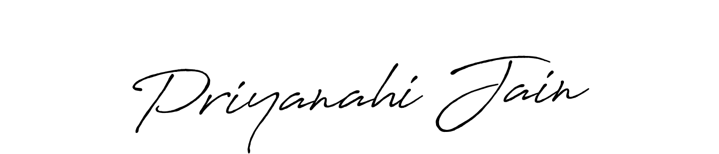 Design your own signature with our free online signature maker. With this signature software, you can create a handwritten (Antro_Vectra_Bolder) signature for name Priyanahi Jain. Priyanahi Jain signature style 7 images and pictures png