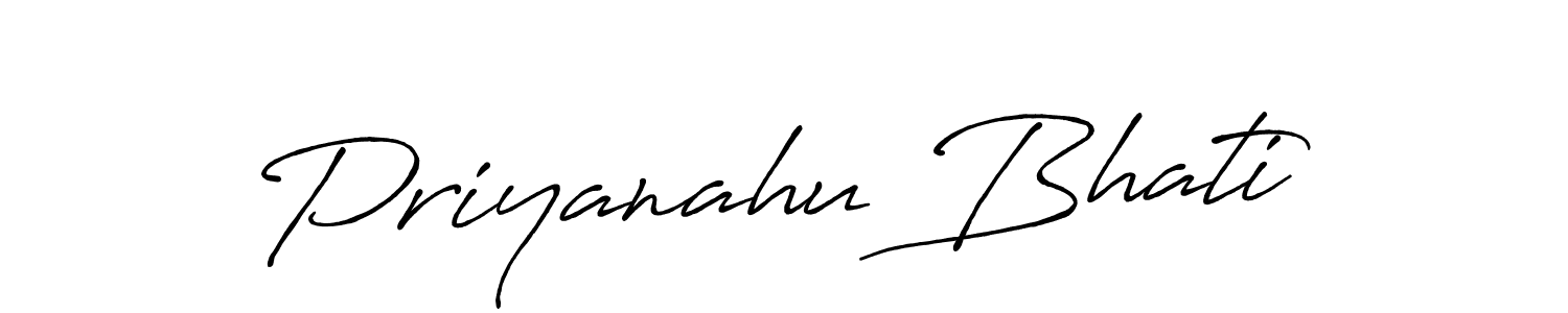 Make a beautiful signature design for name Priyanahu Bhati. With this signature (Antro_Vectra_Bolder) style, you can create a handwritten signature for free. Priyanahu Bhati signature style 7 images and pictures png