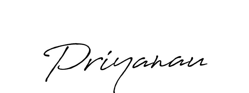 How to make Priyanau name signature. Use Antro_Vectra_Bolder style for creating short signs online. This is the latest handwritten sign. Priyanau signature style 7 images and pictures png