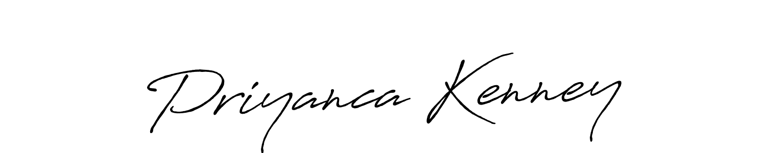 How to make Priyanca Kenney name signature. Use Antro_Vectra_Bolder style for creating short signs online. This is the latest handwritten sign. Priyanca Kenney signature style 7 images and pictures png
