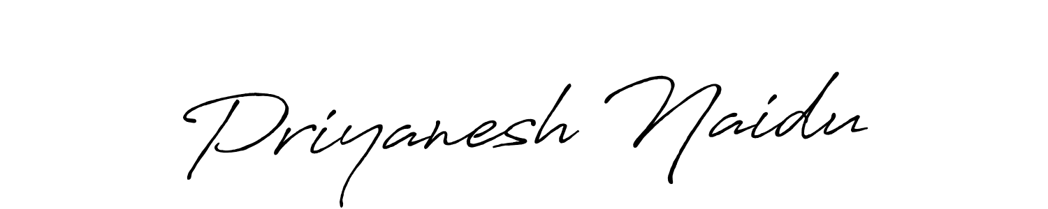How to make Priyanesh Naidu name signature. Use Antro_Vectra_Bolder style for creating short signs online. This is the latest handwritten sign. Priyanesh Naidu signature style 7 images and pictures png