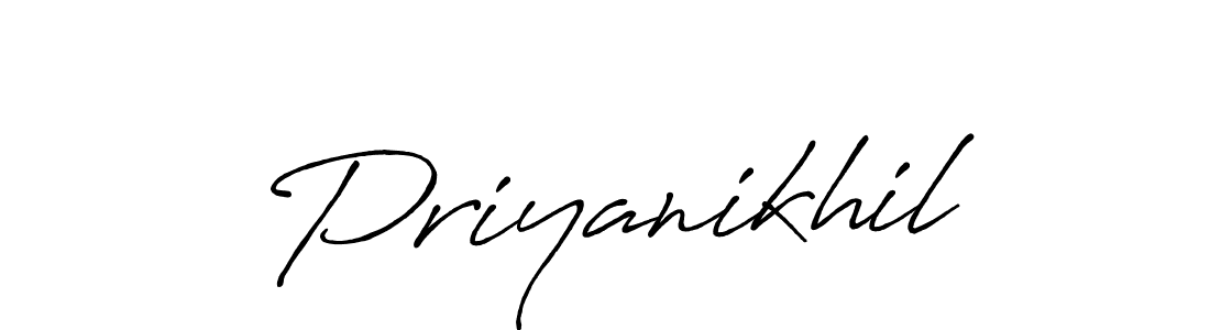 Also we have Priyanikhil name is the best signature style. Create professional handwritten signature collection using Antro_Vectra_Bolder autograph style. Priyanikhil signature style 7 images and pictures png