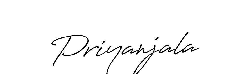 Priyanjala stylish signature style. Best Handwritten Sign (Antro_Vectra_Bolder) for my name. Handwritten Signature Collection Ideas for my name Priyanjala. Priyanjala signature style 7 images and pictures png