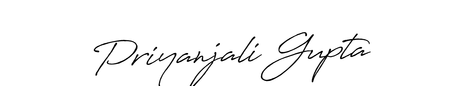 Create a beautiful signature design for name Priyanjali Gupta. With this signature (Antro_Vectra_Bolder) fonts, you can make a handwritten signature for free. Priyanjali Gupta signature style 7 images and pictures png