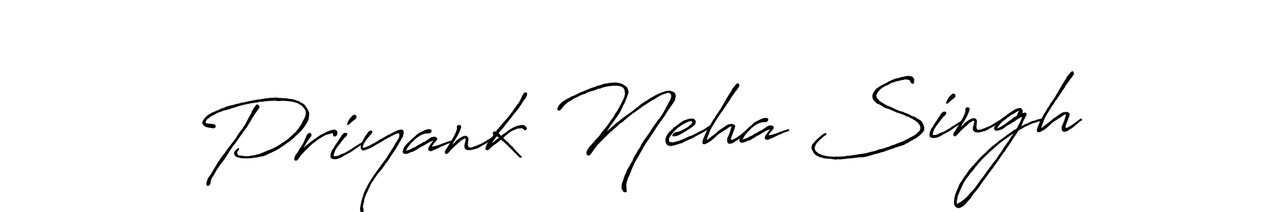 Priyank Neha Singh stylish signature style. Best Handwritten Sign (Antro_Vectra_Bolder) for my name. Handwritten Signature Collection Ideas for my name Priyank Neha Singh. Priyank Neha Singh signature style 7 images and pictures png
