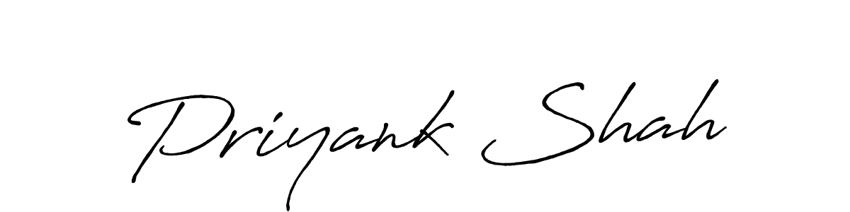 Priyank Shah stylish signature style. Best Handwritten Sign (Antro_Vectra_Bolder) for my name. Handwritten Signature Collection Ideas for my name Priyank Shah. Priyank Shah signature style 7 images and pictures png