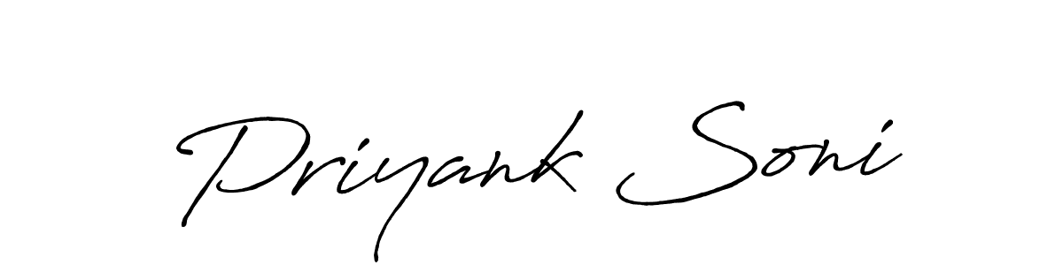 Make a short Priyank Soni signature style. Manage your documents anywhere anytime using Antro_Vectra_Bolder. Create and add eSignatures, submit forms, share and send files easily. Priyank Soni signature style 7 images and pictures png