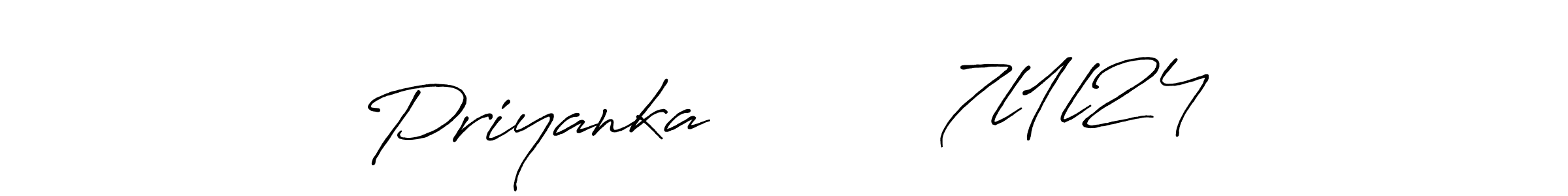 How to make Priyanka          7l1l24 signature? Antro_Vectra_Bolder is a professional autograph style. Create handwritten signature for Priyanka          7l1l24 name. Priyanka          7l1l24 signature style 7 images and pictures png