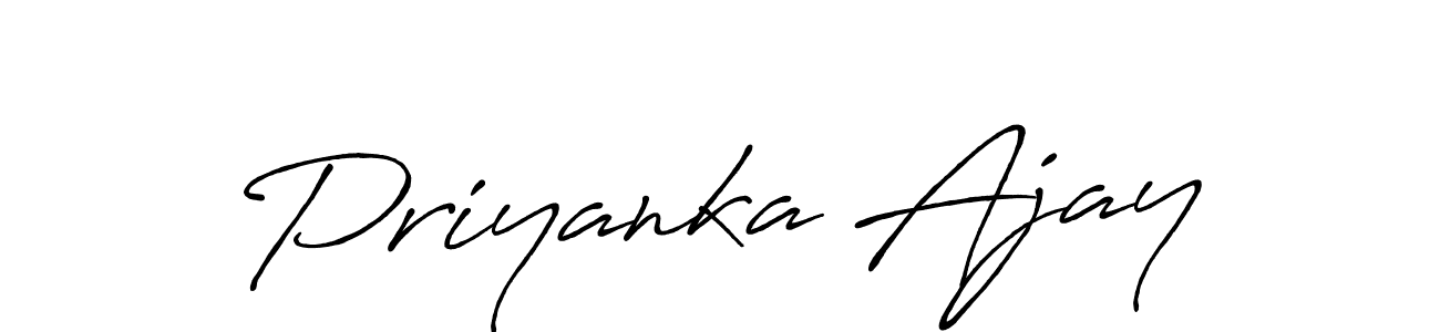 Also You can easily find your signature by using the search form. We will create Priyanka Ajay name handwritten signature images for you free of cost using Antro_Vectra_Bolder sign style. Priyanka Ajay signature style 7 images and pictures png