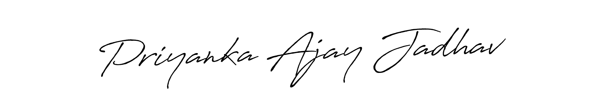 Also You can easily find your signature by using the search form. We will create Priyanka Ajay Jadhav name handwritten signature images for you free of cost using Antro_Vectra_Bolder sign style. Priyanka Ajay Jadhav signature style 7 images and pictures png