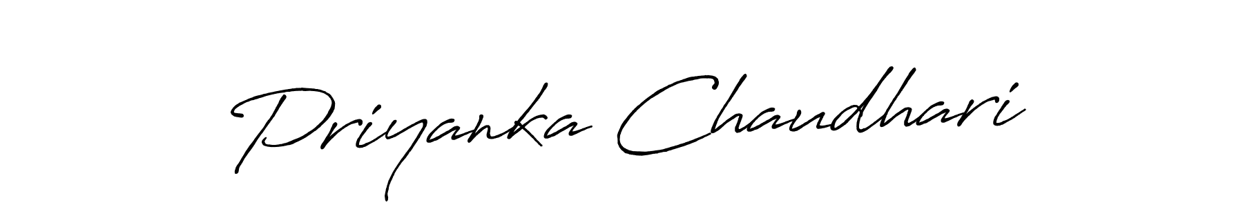 How to make Priyanka Chaudhari name signature. Use Antro_Vectra_Bolder style for creating short signs online. This is the latest handwritten sign. Priyanka Chaudhari signature style 7 images and pictures png