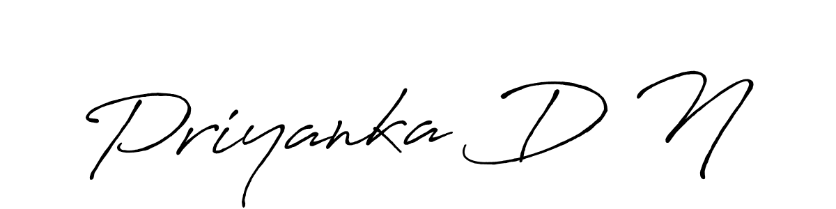 Use a signature maker to create a handwritten signature online. With this signature software, you can design (Antro_Vectra_Bolder) your own signature for name Priyanka D N. Priyanka D N signature style 7 images and pictures png