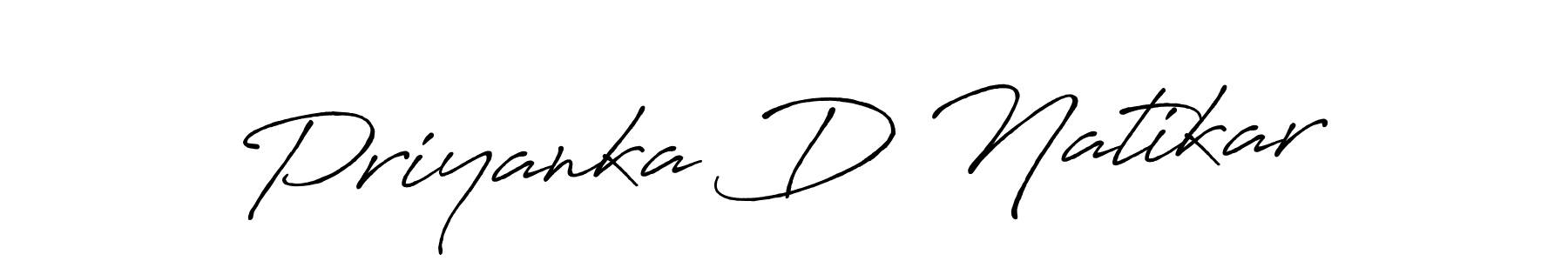 Create a beautiful signature design for name Priyanka D Natikar. With this signature (Antro_Vectra_Bolder) fonts, you can make a handwritten signature for free. Priyanka D Natikar signature style 7 images and pictures png