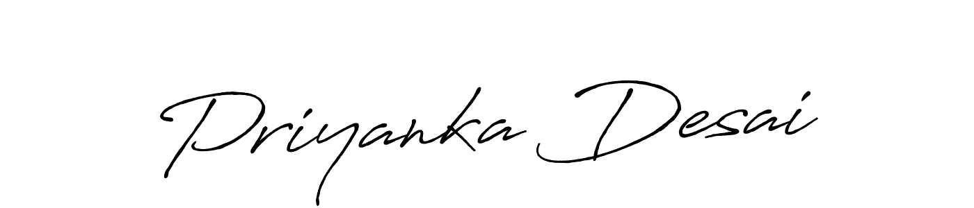 Create a beautiful signature design for name Priyanka Desai. With this signature (Antro_Vectra_Bolder) fonts, you can make a handwritten signature for free. Priyanka Desai signature style 7 images and pictures png