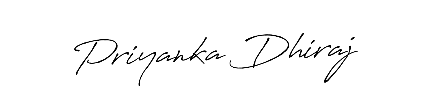 Also You can easily find your signature by using the search form. We will create Priyanka Dhiraj name handwritten signature images for you free of cost using Antro_Vectra_Bolder sign style. Priyanka Dhiraj signature style 7 images and pictures png