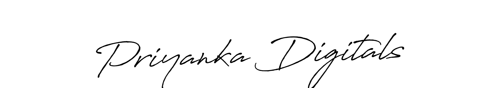 Use a signature maker to create a handwritten signature online. With this signature software, you can design (Antro_Vectra_Bolder) your own signature for name Priyanka Digitals. Priyanka Digitals signature style 7 images and pictures png