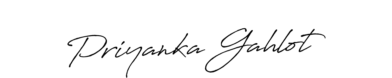 Priyanka Gahlot stylish signature style. Best Handwritten Sign (Antro_Vectra_Bolder) for my name. Handwritten Signature Collection Ideas for my name Priyanka Gahlot. Priyanka Gahlot signature style 7 images and pictures png