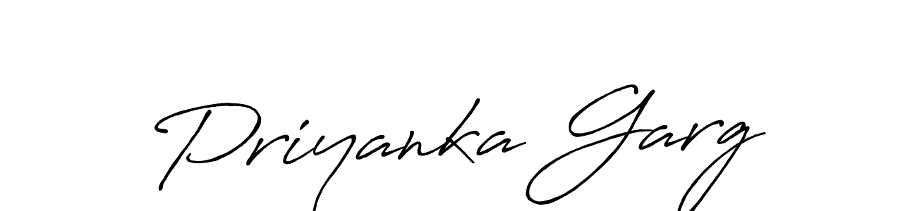 Make a beautiful signature design for name Priyanka Garg. With this signature (Antro_Vectra_Bolder) style, you can create a handwritten signature for free. Priyanka Garg signature style 7 images and pictures png