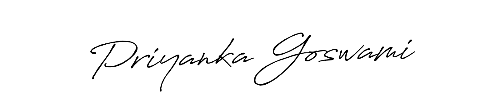 How to make Priyanka Goswami name signature. Use Antro_Vectra_Bolder style for creating short signs online. This is the latest handwritten sign. Priyanka Goswami signature style 7 images and pictures png