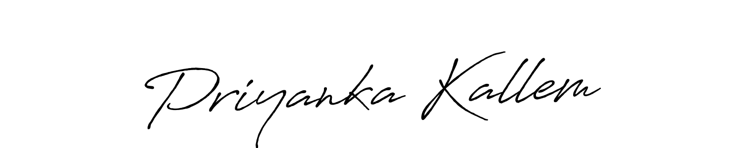 How to make Priyanka Kallem name signature. Use Antro_Vectra_Bolder style for creating short signs online. This is the latest handwritten sign. Priyanka Kallem signature style 7 images and pictures png