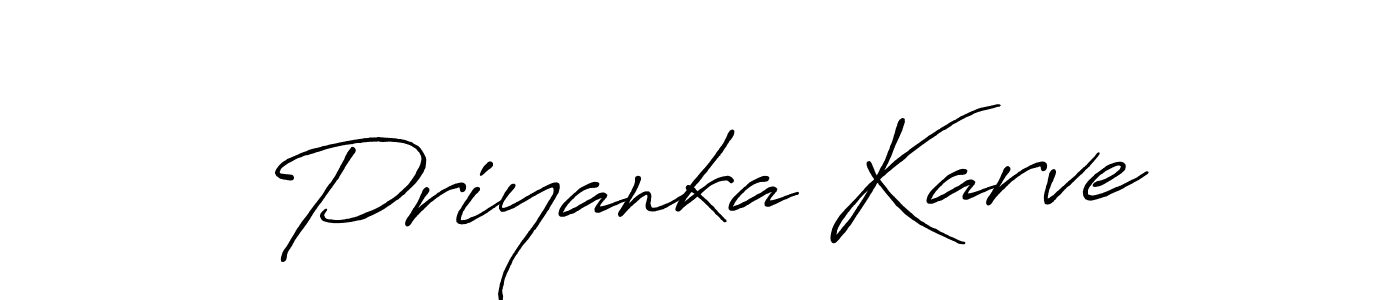 Make a beautiful signature design for name Priyanka Karve. With this signature (Antro_Vectra_Bolder) style, you can create a handwritten signature for free. Priyanka Karve signature style 7 images and pictures png
