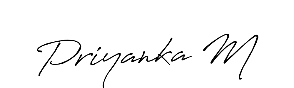 Also You can easily find your signature by using the search form. We will create Priyanka M name handwritten signature images for you free of cost using Antro_Vectra_Bolder sign style. Priyanka M signature style 7 images and pictures png