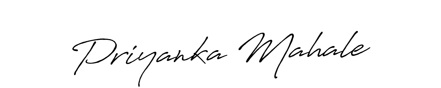 Antro_Vectra_Bolder is a professional signature style that is perfect for those who want to add a touch of class to their signature. It is also a great choice for those who want to make their signature more unique. Get Priyanka Mahale name to fancy signature for free. Priyanka Mahale signature style 7 images and pictures png