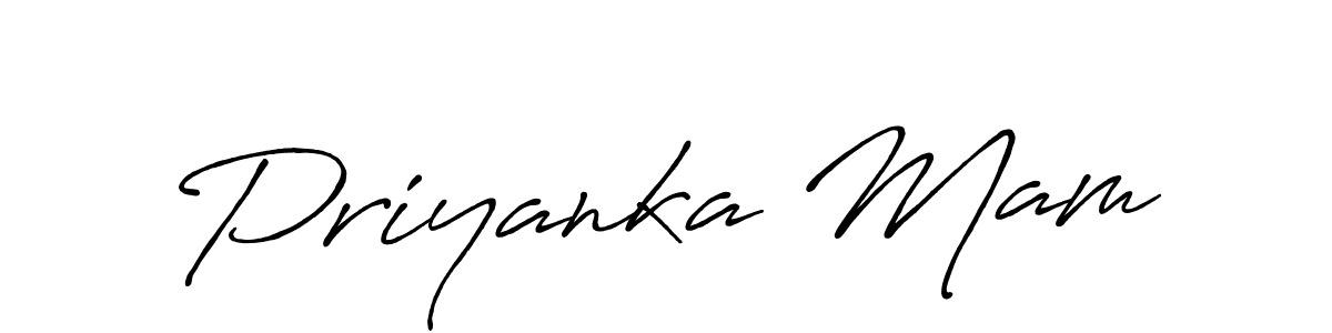 Use a signature maker to create a handwritten signature online. With this signature software, you can design (Antro_Vectra_Bolder) your own signature for name Priyanka Mam. Priyanka Mam signature style 7 images and pictures png