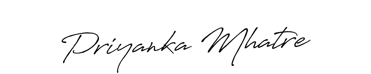 Use a signature maker to create a handwritten signature online. With this signature software, you can design (Antro_Vectra_Bolder) your own signature for name Priyanka Mhatre. Priyanka Mhatre signature style 7 images and pictures png