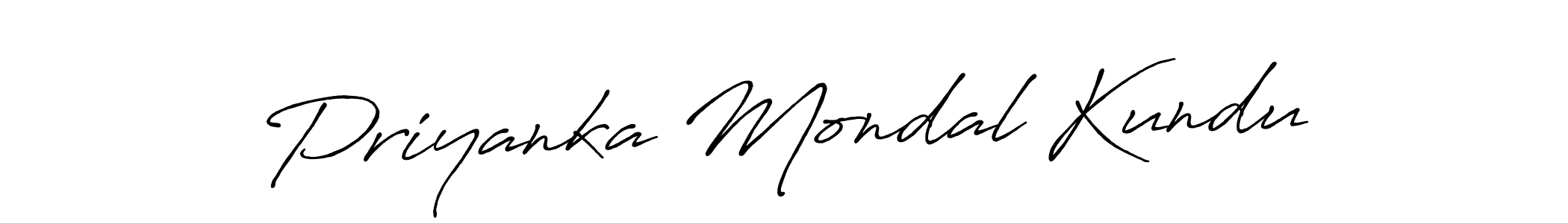 Use a signature maker to create a handwritten signature online. With this signature software, you can design (Antro_Vectra_Bolder) your own signature for name Priyanka Mondal Kundu. Priyanka Mondal Kundu signature style 7 images and pictures png