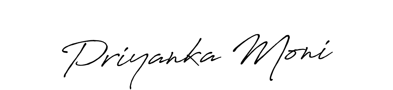 Priyanka Moni stylish signature style. Best Handwritten Sign (Antro_Vectra_Bolder) for my name. Handwritten Signature Collection Ideas for my name Priyanka Moni. Priyanka Moni signature style 7 images and pictures png
