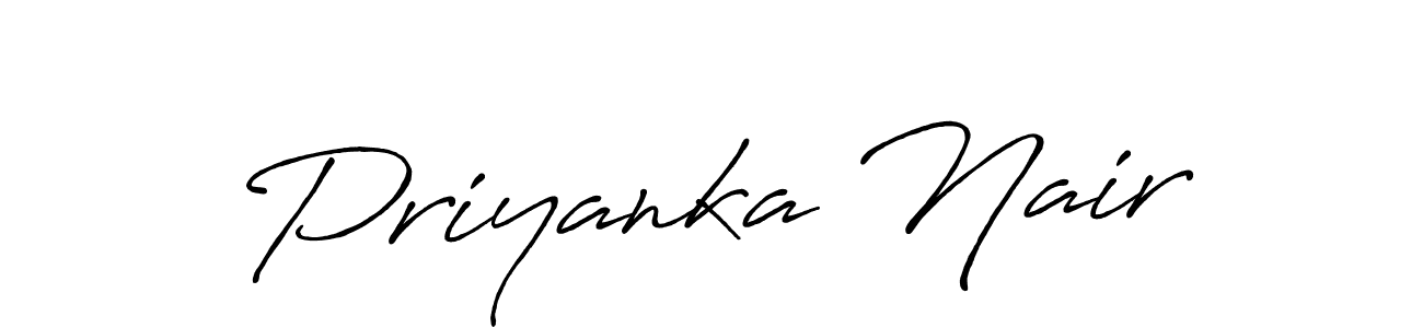 Use a signature maker to create a handwritten signature online. With this signature software, you can design (Antro_Vectra_Bolder) your own signature for name Priyanka Nair. Priyanka Nair signature style 7 images and pictures png