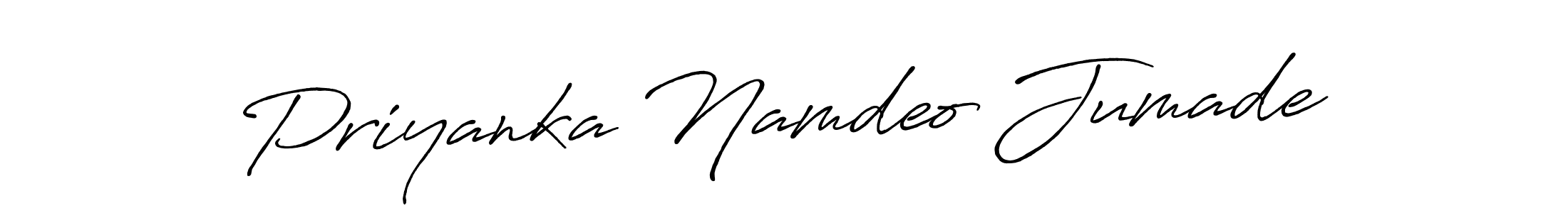 Create a beautiful signature design for name Priyanka Namdeo Jumade. With this signature (Antro_Vectra_Bolder) fonts, you can make a handwritten signature for free. Priyanka Namdeo Jumade signature style 7 images and pictures png