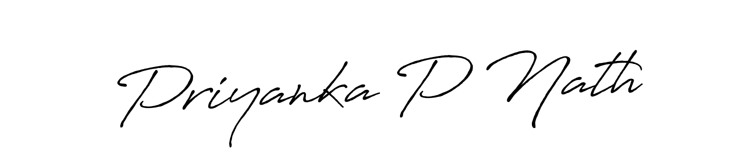 How to make Priyanka P Nath signature? Antro_Vectra_Bolder is a professional autograph style. Create handwritten signature for Priyanka P Nath name. Priyanka P Nath signature style 7 images and pictures png