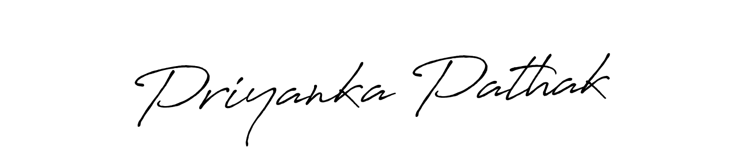 How to make Priyanka Pathak name signature. Use Antro_Vectra_Bolder style for creating short signs online. This is the latest handwritten sign. Priyanka Pathak signature style 7 images and pictures png