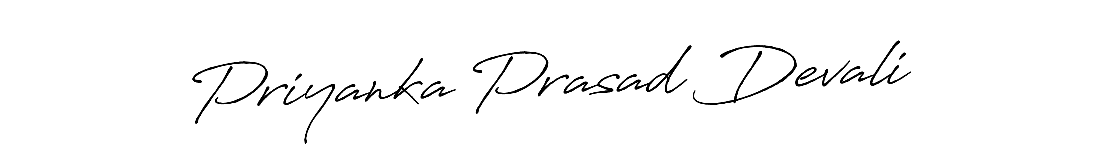 Make a beautiful signature design for name Priyanka Prasad Devali. With this signature (Antro_Vectra_Bolder) style, you can create a handwritten signature for free. Priyanka Prasad Devali signature style 7 images and pictures png