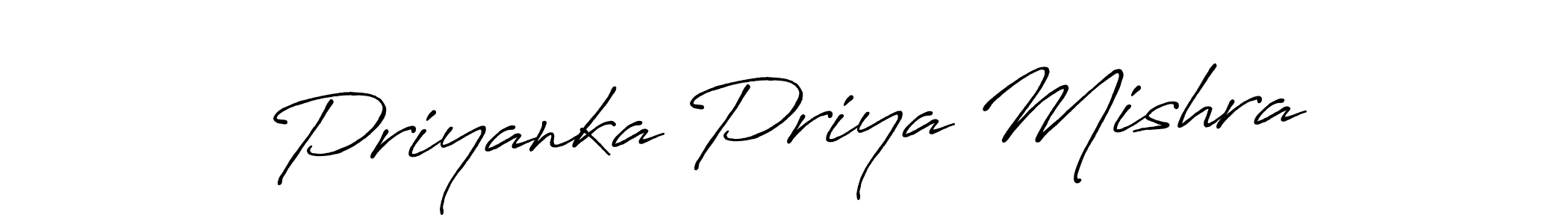 You should practise on your own different ways (Antro_Vectra_Bolder) to write your name (Priyanka Priya Mishra) in signature. don't let someone else do it for you. Priyanka Priya Mishra signature style 7 images and pictures png