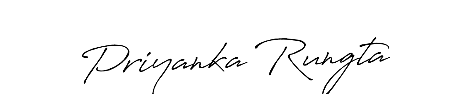 The best way (Antro_Vectra_Bolder) to make a short signature is to pick only two or three words in your name. The name Priyanka Rungta include a total of six letters. For converting this name. Priyanka Rungta signature style 7 images and pictures png