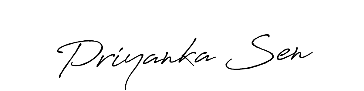 Use a signature maker to create a handwritten signature online. With this signature software, you can design (Antro_Vectra_Bolder) your own signature for name Priyanka Sen. Priyanka Sen signature style 7 images and pictures png