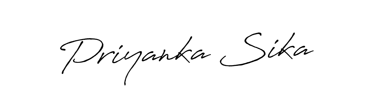 Make a beautiful signature design for name Priyanka Sika. With this signature (Antro_Vectra_Bolder) style, you can create a handwritten signature for free. Priyanka Sika signature style 7 images and pictures png